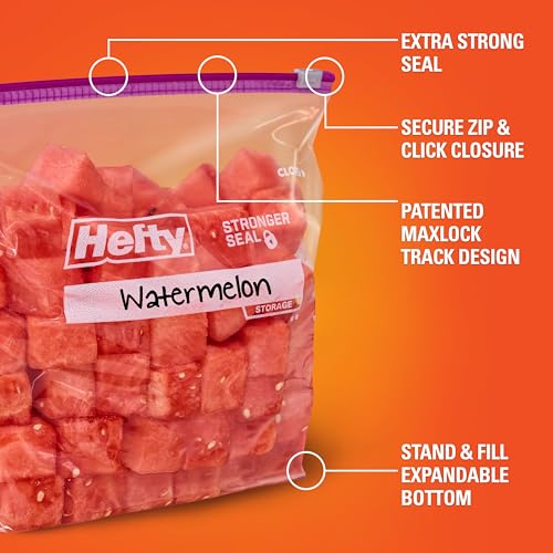 Hefty Slider Kitchen Storage Bags, Gallon Size, 15 Count - size: 15 Count (Pack of 9)