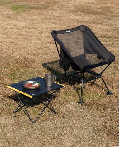 iClimb Ultralight Compact Camping Folding Table with Carry Bag (Black - S) - color: Black, size: Small