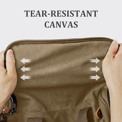 Gonex Canvas Duffle Bag for Travel, 50L Duffel Overnight Weekend Bag(Coffee) - color: Coffee, size: Large-50L (Without Shoe Compartment)