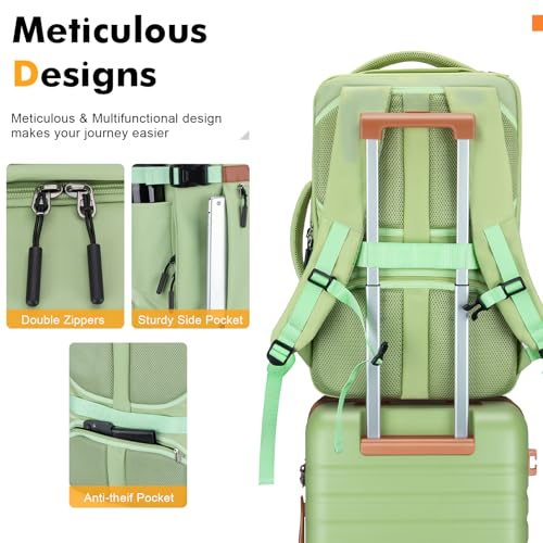 Luggage Sets 3 Piece with Spinner Wheels, Lightweight PC Hardside Suitcase with TSA Lock & YKK Zippers, 20 Inch Carry On Luggage with Travel Bag for Men and Women, Avocado Green - color: Avocado Green, size: 3 Piece Set (20inch)