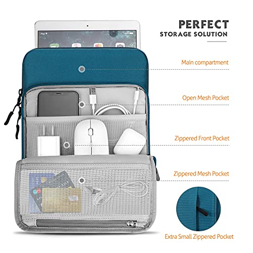 MoKo 9-11 Inch Tablet Sleeve Bag Carrying Case with Storage Pockets Fits New 11-inch iPad Air M4 2026/iPad Pro M5, iPad Pro/A16 11, iPad Air 5/4th 10.9, iPad 9/8th 10.2, Tab S8/S9 11,Peacock Blue - color: Peacock Blue, size: 9-11 Inch