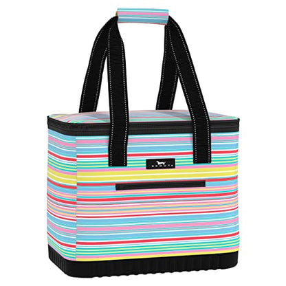 SCOUT The Stiff One - Large, Soft, Lightweight, Insulated Cooler with Hard Bottom, Beach, Family, Travel, Picnic Cooler - color: Ripe Stripe