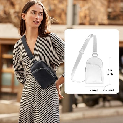 INICAT RFID Blocking Sling Bag, Anti Theft Crossbody Bag for Women Compact Travel Purses Leather - color: Dark Blackish