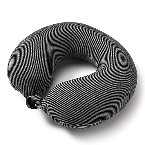 Bucky Jersey Stripe Travel Comfort, Travel Accessories, Memory Foam Neck Pillow, Black Stripe, One Size - color: Black Stripe, style: Memory Foam Neck Pillow