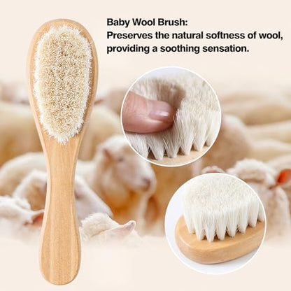 Baby Grooming Kit,Baby Health Care Kit,Baby Brush Soft Bristles Baby Nail Kit Nursery Care Kit Set (3pcs Wooden) - color: 3pcs Wooden