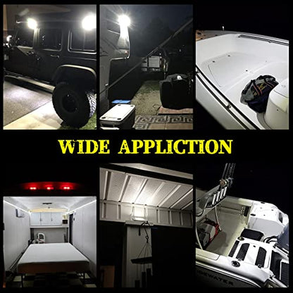 Chelhead RV Porch Light White Aluminum Base 12V DC RV Exterior Led Lighting Outside Lights Compatible with RV Camper Trailers Porches Towing 5th Wheels Utility Vehicles Boat - color: White Light-White Housing