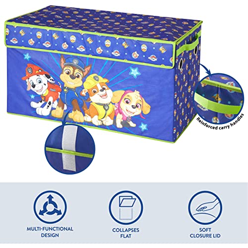 Nickelodeon Paw Patrol Chase, Marshall and Skye Collapsible Children’s Storage Trunk, Durable with Lid - color: Paw Patrol Chase Marshall and Skye
