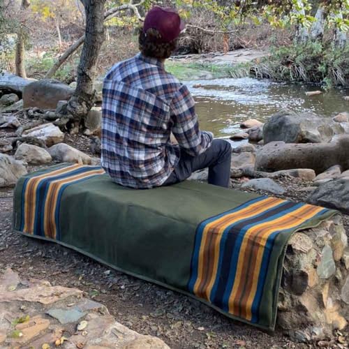 WP West Path Waxed Canvas Camping Blanket & Bedroll – Waterproof Canvas Blanket, Oilskin Outdoor Blanket, Camp Blanket, Bushcraft Ground Cloth (Olive, Regular) - color: Olive, size: Regular