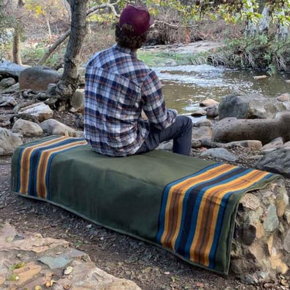 WP West Path Waxed Canvas Camping Blanket & Bedroll – Waterproof Canvas Blanket, Oilskin Outdoor Blanket, Camp Blanket, Bushcraft Ground Cloth (Olive, XL) - color: Olive, size: X-Large