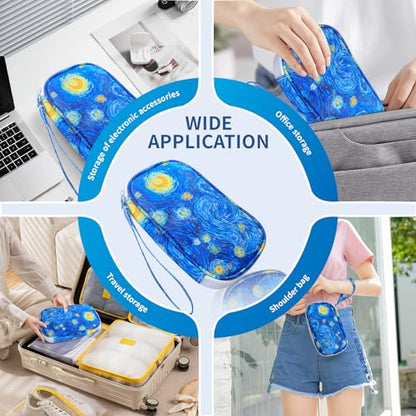 Electronics Organizer Travel Case, Cable Organizer Travel Essentials Tech Pouch,Suitable for Charger, Cable, Phone，Flash Drive,Starry Sky - color: Starry Sky