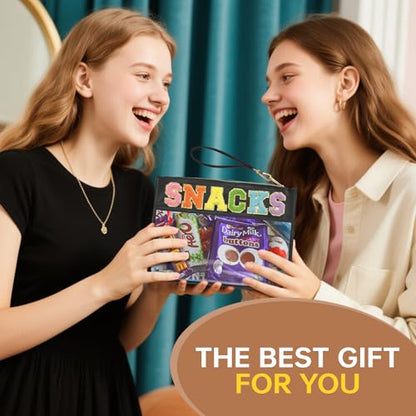 Snacks Bag Clear Chenille Varsity Letter Zipper Pouch Travel Makeup Bag Aesthetic Storage Organizer Pouches for Women with Glitter Patch Letters (Black-Snacks) - color: HS-SNACKS