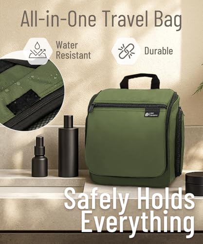 D&D Wanderlust D&D Hanging Travel Toiletry Bag for Men and Women – Cosmetics, Makeup and Toiletries Organizer Kit with 10 Compartments - color: 2 Pack Green