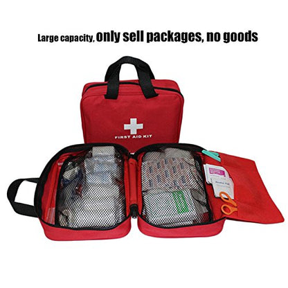 Nylon First Aid Empty Kit,Compact Waterproof and Lightweight First Aid Bag with Zippered for Emergency at Home, Office, Car, Outdoors, Boat, Camping, Hiking(Bag Only) - size: 1 Count (Pack of 1)