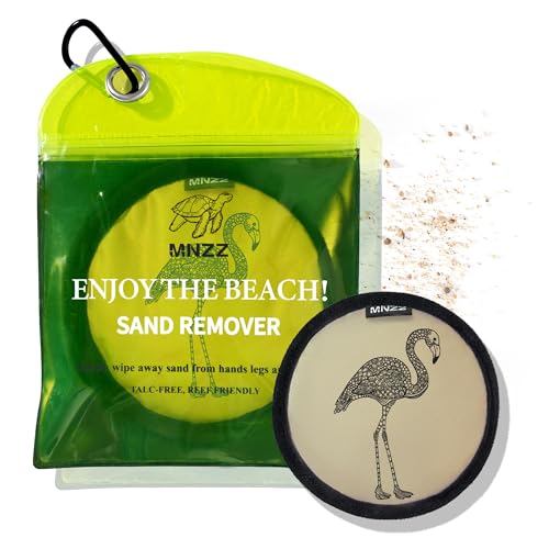 MNZZ Beach Sand Remover Towel Eraser Bag Portable Quick Dry Pouch for Pool Picnic Vacation Hiking Travel Essentials Blanket Umbrella Shovel Tent Chair Canopy Shade Outdoor Gift Kit Women Mom Mother - color: 1pcs Exquisite Round Flamingo