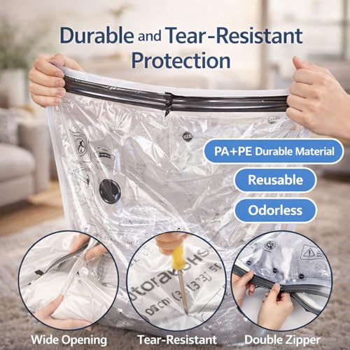 Max-Compression Travel Kit for Luggage with Rechargeable Pump, Travels Vacuum Compression Bags Reusable Vacuum Seal Bags for Luggage and Suitcase Space Saver (15 Combo Travel Size)