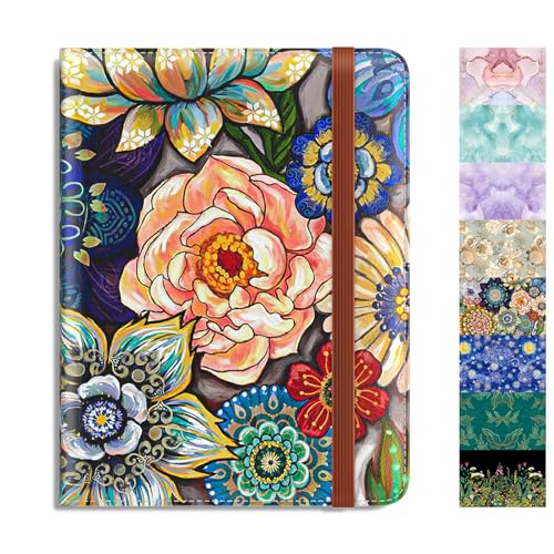 Rimilak Passport Holder, RFID Blocking Passport Cover Wallet Travel Essentials, Leather Travel Air Ticket Documents Organizer Protector for Women and Men, Mandala Flower - color: Mandala Flower
