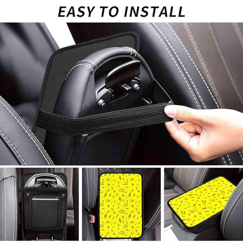 Car Center Console Cover Abstract Music Notes, Anti-Slip Arm Rest Protector, Waterproof Interior Accessories - color: Picture (879)