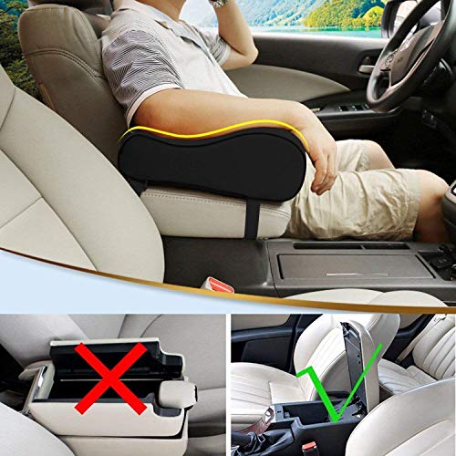 Timorn Car Armrest Cushion, Memory Foam Car Armrest Console,Car Center Console Armrest Pillow(Black)