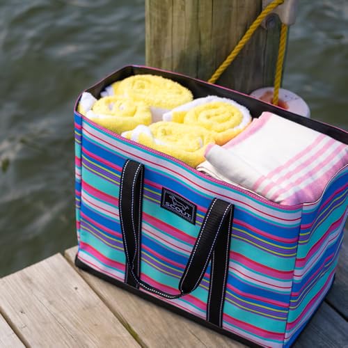 SCOUT Original Deano Tote - Durable Lightweight Open Top Beach, Pool & Lake Bag, Inside Zip Pocket, Folds Flat - color: Ship Shape