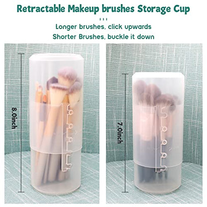 OCHEAL 2 Pack Transparent Plastic Makeup Brush Holders, Dual Use, Lightweight, Spacious - color: Plastic Clear-2pcs