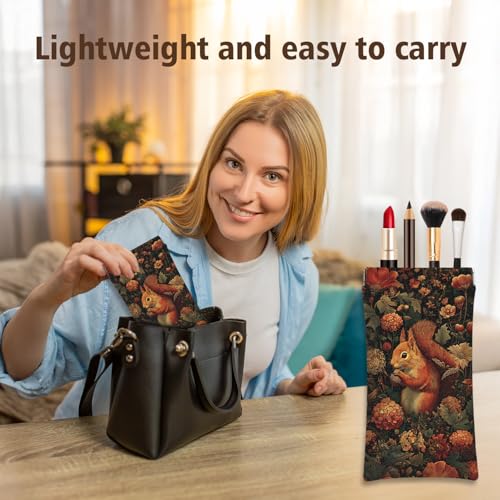 Eyeglass Cases 4 Pack,Boho Floral Pattern Sunglasses Case,PU Leather Soft Eye Glass Pouch for Women Men Student - color: Brown