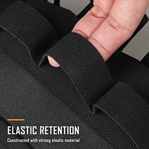 WYNEX Tactical Bag Insert Elastic Holder, Modular Elastic Loop Panel Hook and Loop Organizer Pouch Insert Attachment with Hook Backed Fastener for Backpack Accessories - color: Black