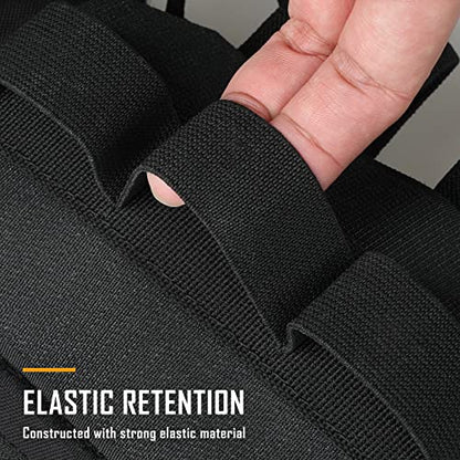 WYNEX Tactical Bag Insert Elastic Holder, Modular Elastic Loop Panel Hook and Loop Organizer Pouch Insert Attachment with Hook Backed Fastener for Backpack Accessories - color: Black