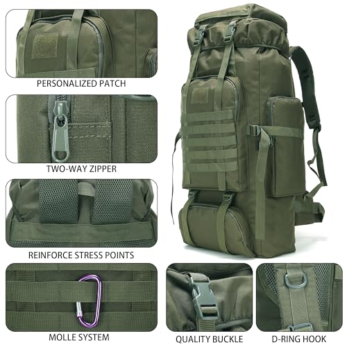 Hiking Backpack for Men 70L/100L Camping Backpack Military Rucksack Molle 3 Days Assault Pack for Climbing | Camping Backpack - color: 70l-olivegreen