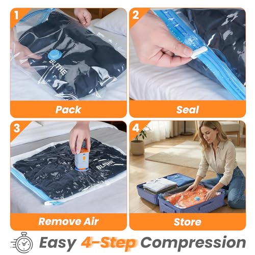 Travel Vacuum Storage Bags with Rechargeable Cordless Pump, 15-Pack Space Saver Bags for Suitcase & Luggage, Reusable Compression Bags in 3 Carry-On Sizes(16/20/24 Inch) - size: 15-Piece Travel Set