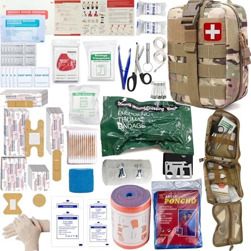 Universal IFAK Trauma First Aid Kit Molle Pouches Emergency Survival Kit Suitable for Home, car, Travel, Camping, Hiking, Sports, Outdoor Emergencies-Quick Response First Aid Essentials(CP) - color: Cp