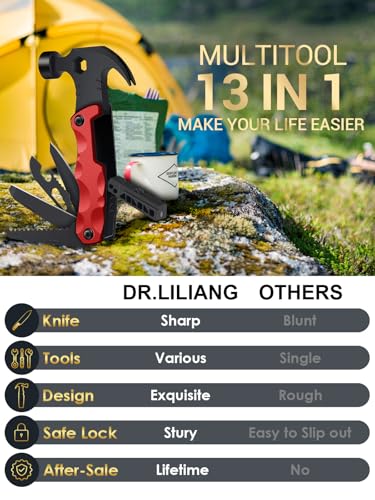 Stocking Stuffers for Men Dad Gifts, Multitool Camping Accessories 13-in-1 Survival Multi Tools Hammer, Christmas Cool Gadgets for Adults Him Boyfriend Husband Grandpa Women Birthday Valentines - style: MULTITOOL GIFTS