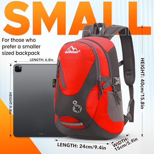 sunhiker Small Hiking Backpack Women Men 20L Lightweight Travel Backpack Daypack Casual Backpack For Cycling Outdoor Camping - color: Red
