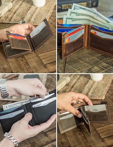Handcrafted Genuine Leather Wallets, Minimalist Cardholders, and Passport Covers, Handmade Gift - color: Ginger, style: Snap Wallet