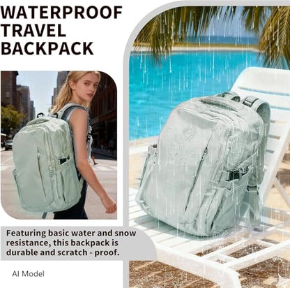 Travel Backpack for Women Men Carry on Backpack, Airline Approved Large Travel Bag Flight Approved Personal item, 15.6 Inch Laptop Backpack Casual Daypack for Weekender Business Hiking-GREY - color: Grey