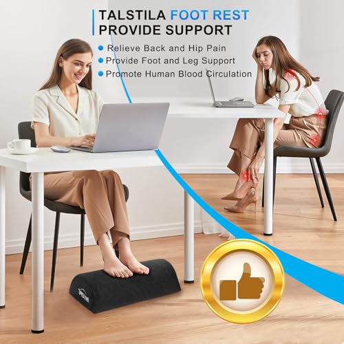 TALSTILA Foot Rest for Under Desk at Work, Footrest with Warm Plush Feet Pocket, Ergonomic Foam Foot Stool, Under Desk Footrests, for Office Desks & Office Chair - Back & Leg Pain Relief