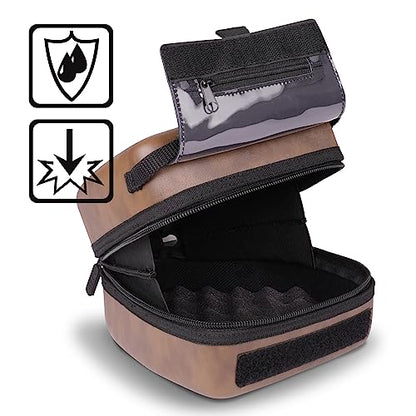 USA Gear Hard Shell Camera Case for DSLR & Mirrorless Cameras, Compatible with Canon, Nikon, Sony & Fujifilm - Fits EOS R100, Rebel T7 / 2000D, Nikon Z30, Sony A7III / A7 IV, Fujifilm X-T5 / X-T50 - color: Brown Vegan Leather