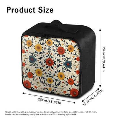 Empty First Aid Bag Flower Design Medical Bag Empty Large Capacity for Home Office and Travel Use Lightweight Washable Soft Fabric Organizational Pouch for Emergencies - color: Flower
