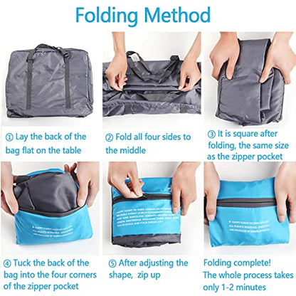 INVODA Travel Bag 24 PCS Foldable Duffle for Women and Men Lightweight Luggage Bag Personal Item Bag for Airlines Weekender Overnight Tote Carry on (24PCS) - color: 24PCS
