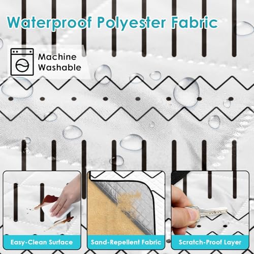 Waterproof Picnic Outdoor Blanket, 79" x 59" Sandproof Foldable Large Picnic Blanket for Beach, Camping, Park, Travel, Concert, Great Gift for Families and Couples (Simple Lines) - color: Simple Lines 02