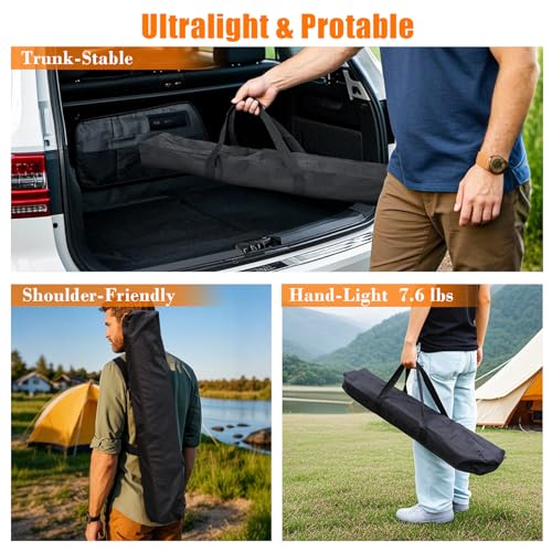 Folding Camping Table, Portable Outdoor IGT Camp Table, Foldable Picnic Table, Outdoor IGT Cook System with Carry Bag, Ultralight Aluminum, Adjustable Height, for Beach, Backyard,BBQ