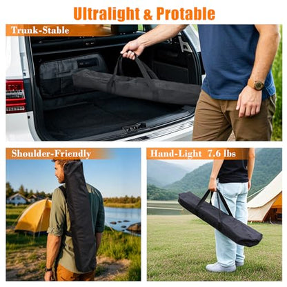 Folding Camping Table, Portable Outdoor IGT Camp Table, Foldable Picnic Table, Outdoor IGT Cook System with Carry Bag, Ultralight Aluminum, Adjustable Height, for Beach, Backyard,BBQ