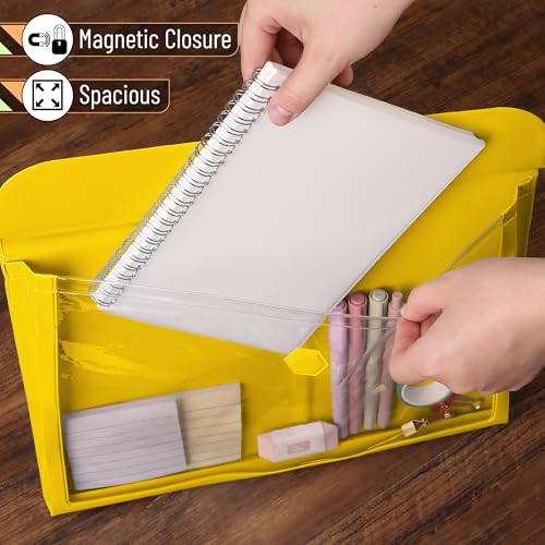 Mr. Pen File Folder - Vibrant Yellow, Letter Size, Document Folder, Clear Plastic Folder - color: Yellow
