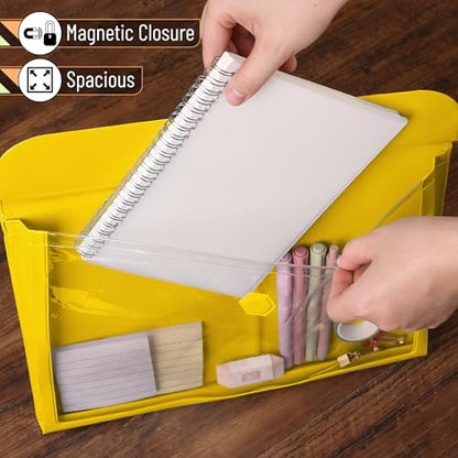 Mr. Pen File Folder - Vibrant Yellow, Letter Size, Document Folder, Clear Plastic Folder - color: Yellow
