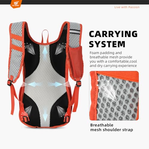 SKYSPER Small Hiking Backpack - 15L Travel Daypack Lightweight Bag Water Resistant Hiking Backpacks for Women Men - color: Orange, size: Small
