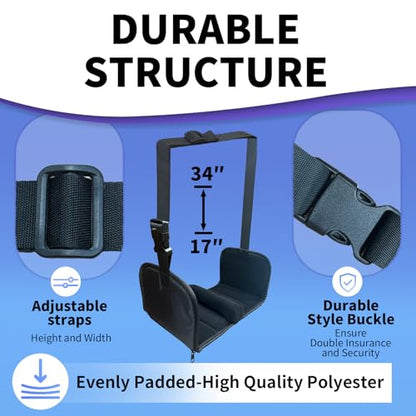 2-Piece Upgraded Airplane Footrest Hammock - Large Memory Foam Support & Adjustable Straps, Travel Essential