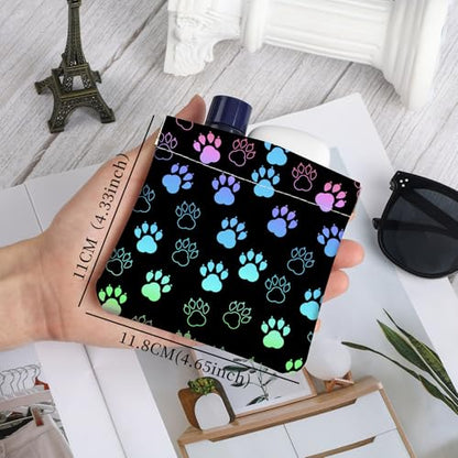 2Pcs PU Leather Small Squeeze Coin Purse Pouch Mini coin Bag Unique And Cute Wallet Cosmetic Bags Change Bag For Women Girls Men Dog Paw Pattern - color: Dog Paw Pattern
