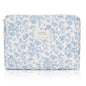 honitty Makeup Pouch,Quilted Cosmetic Bags,Large Floral Make Up Organizer for Women - color: 1PCS-Blue-White2