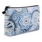 MAGEFY Makeup Bags for Women, Portable Travel Cosmetic Bag with Black Zipper Pouch Waterproof Makeup Pouch Multifunctional Small Bag for Women (1 pack, blue flower 0175) - color: blue flower 0175