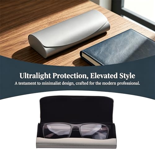 Philley Aluminum Ultra-Light Eyeglasses Case Hard Shell Nearsighted Glasses Case for Women & Men - color: B-grey