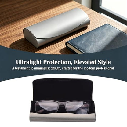 Philley Aluminum Ultra-Light Eyeglasses Case Hard Shell Nearsighted Glasses Case for Women & Men - color: B-grey